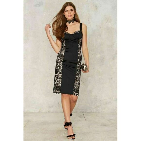 Nasty Gal Collection Womens Black Crochet Lace Dark Habits Sweet Heart Dress - Picture 10 of 12